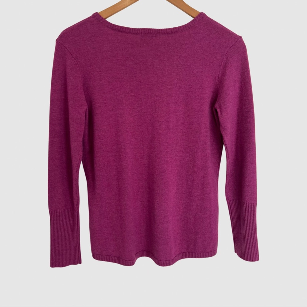 Smartwool Purple V-Neck Long Sleeve Knit Sweater S - Picture 2 of 5